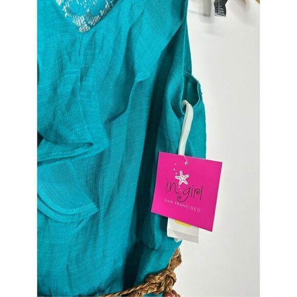 I.N San Francisco Dress Junior Size 16 Green High Low Sleeveless NWT - Picture 8 of 9